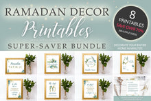 Load image into Gallery viewer, This is, without a doubt, the easiest and quickest way to decorate your home for Ramadan. This bundle includes almost ALL of our Ramadan Decor Printables for a stunning and cohesive look throughout your home. Simply download, print, and frame (or use however you wish)! This bundle is a limited-time offer, saving you more than 70% off. 