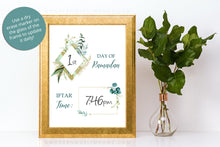 Load image into Gallery viewer, The easiest and quickest way to decorate your home for Ramadan! This one's perfect for your kitchen. Simply download, print, and frame. You can use a dry erase marker on the glass of the frame to update it daily!