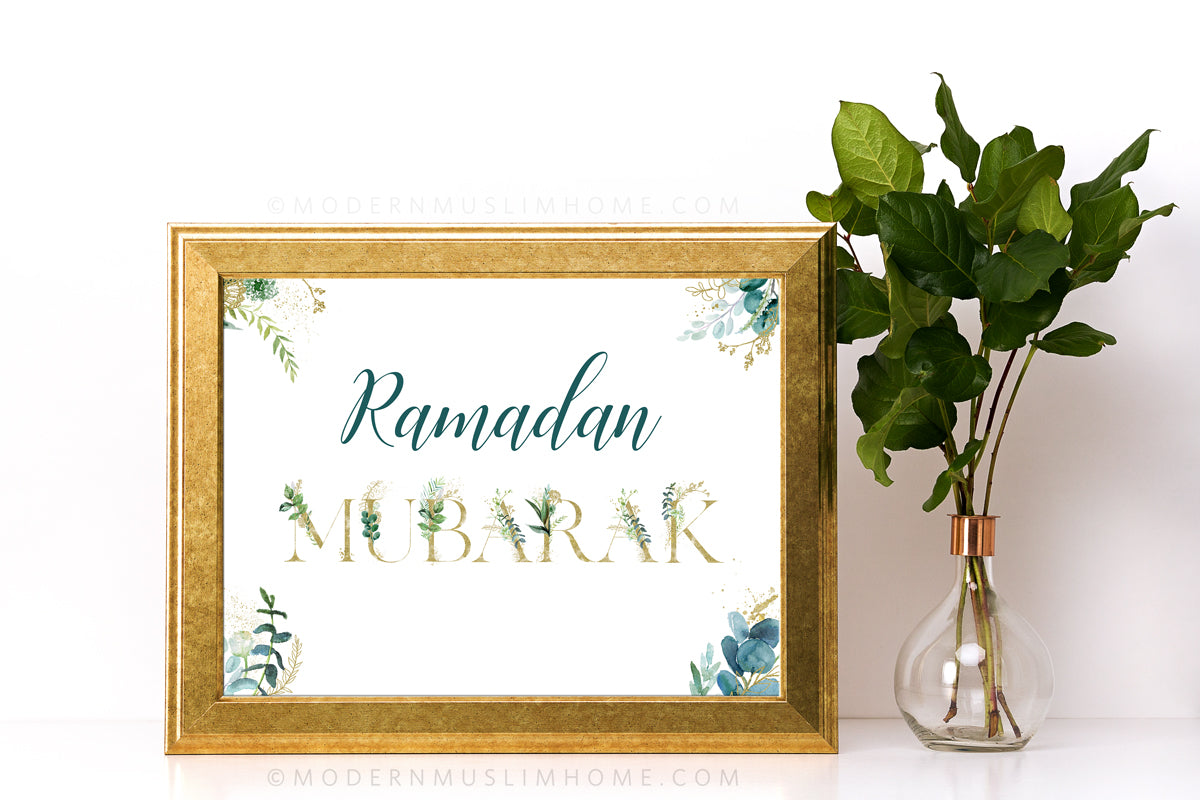 The easiest and quickest way to decorate your home for Ramadan! This stunning art printable is sure to up your Ramadan decor game. Simply download, print, and frame (or use however you wish)!