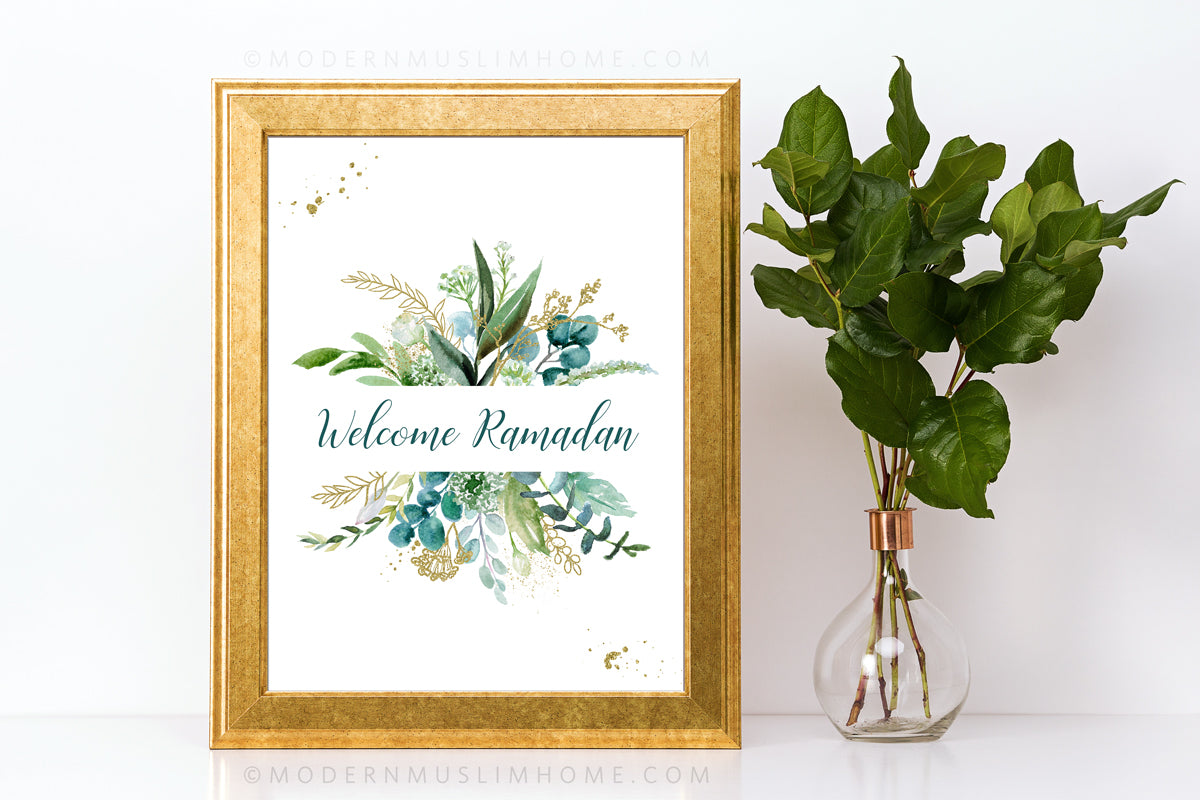 The easiest and quickest way to decorate your home for Ramadan! Welcome Ramadan into your home and life with this beautiful art printable. Simply download, print, and frame (or use however you wish)!
